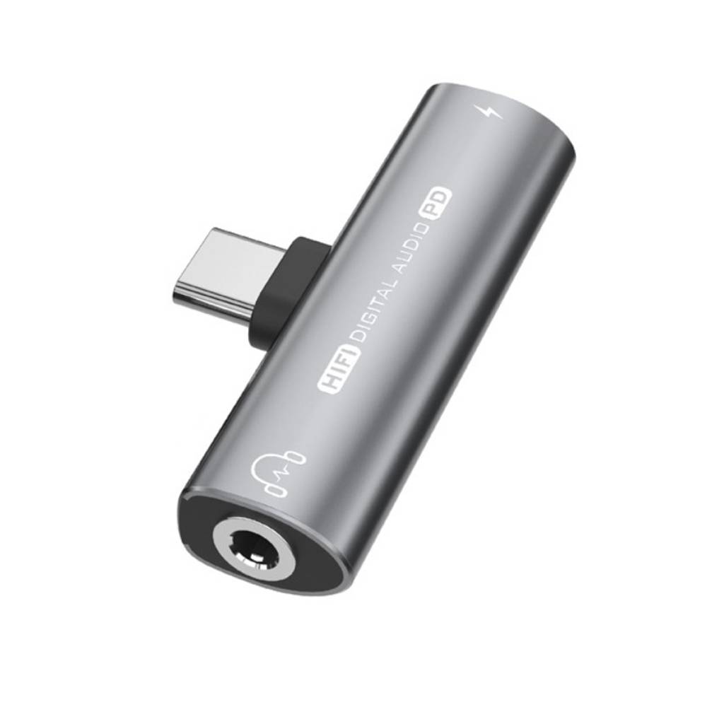 USB-C-zu-3,5-mm-Adapter für Kopfhörer und Ladegerät Grey