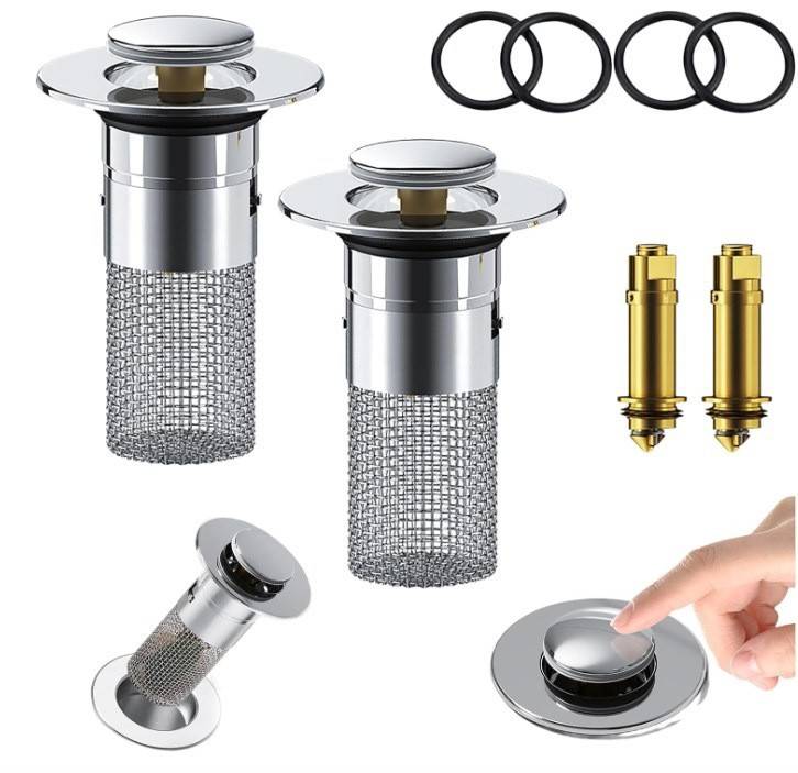 2er-Pack Abflusssieb mit Stöpsel / Spülbeckenstopfen für Spüle