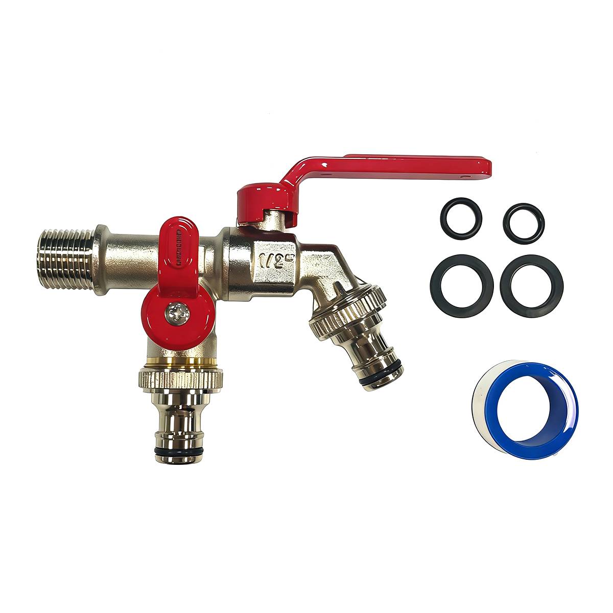 Frostsicherer Wasserhahn - Außenwasserhahn mit Doppelauslauf