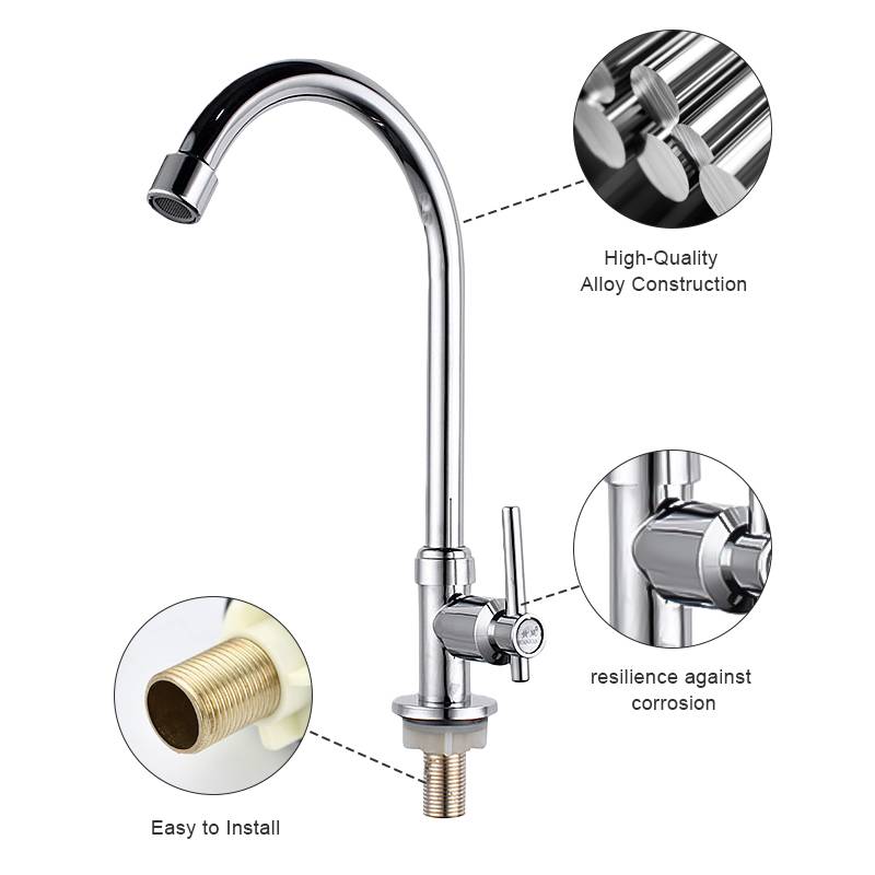 Einfacher Kaltwasserhahn in geschwungener Form