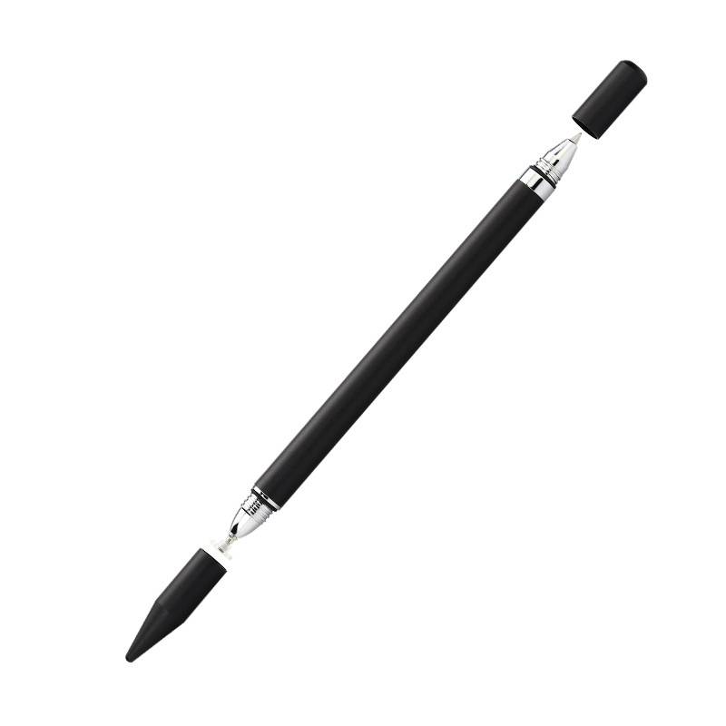 2 in 1 Eingabestift Stylus Pen mit Schreibfunktion schwarz