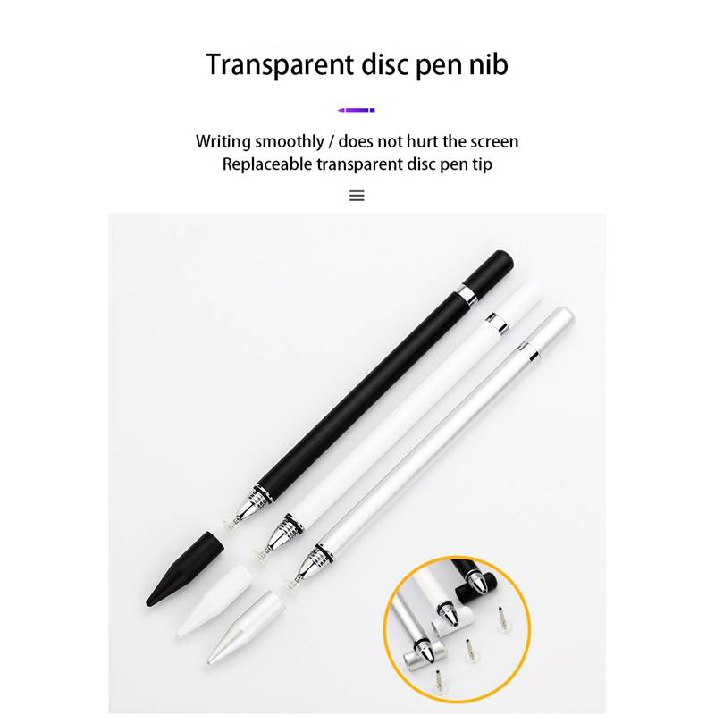 2 in 1 Eingabestift Stylus Pen mit Schreibfunktion schwarz