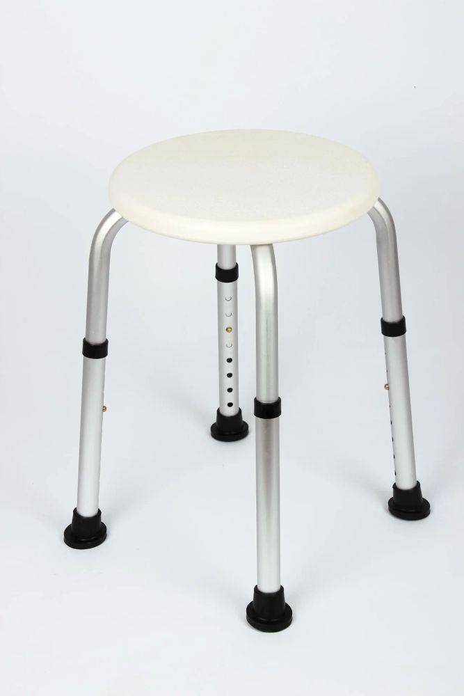 Dusch-Hocker höhenverstellbar Weiß/ Silberfarben