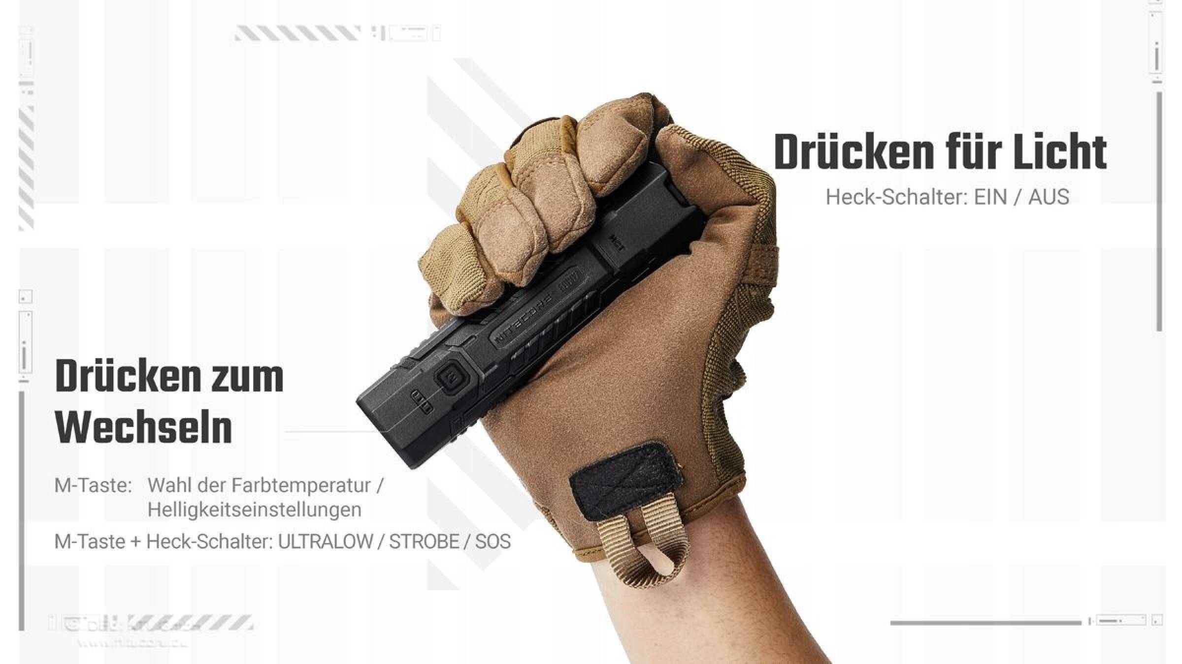 Nitecore Taschenlampe EDC07 1500 Lumen MCT schwarz