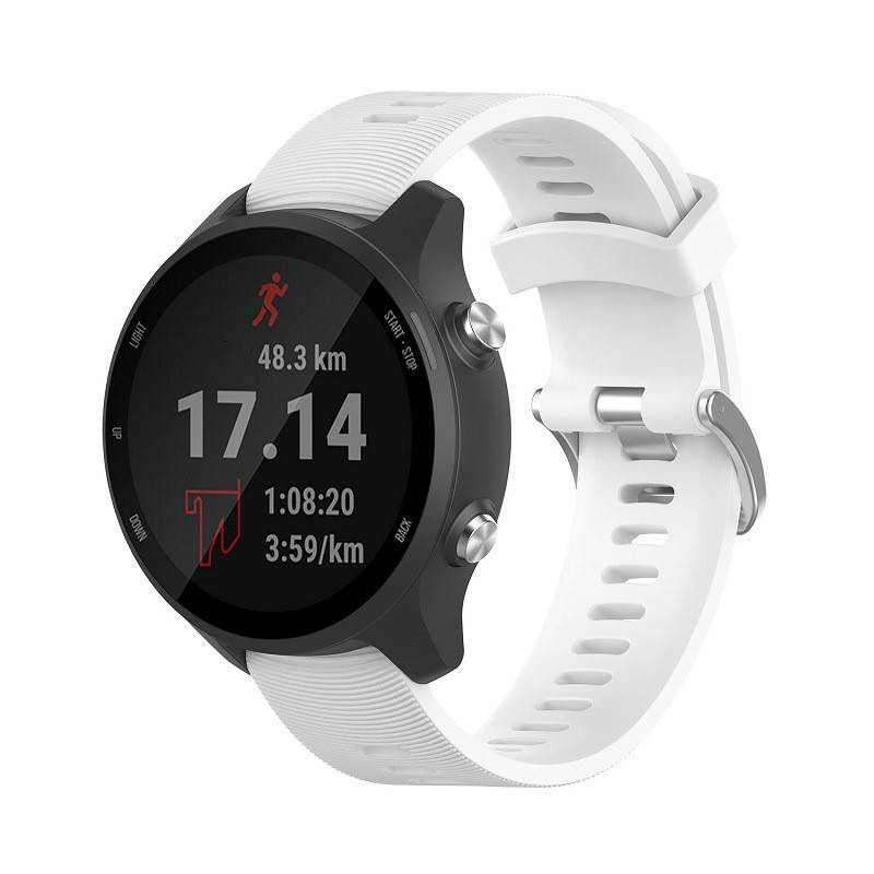 Uhrenarmband für Garmin Forerunner 245 Silikon White 20 mm
