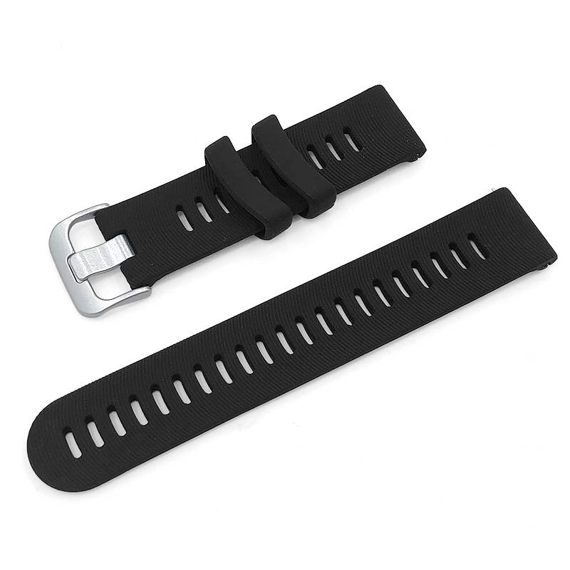 Uhrenarmband für Garmin Forerunner 245 Silikon Black 20 mm