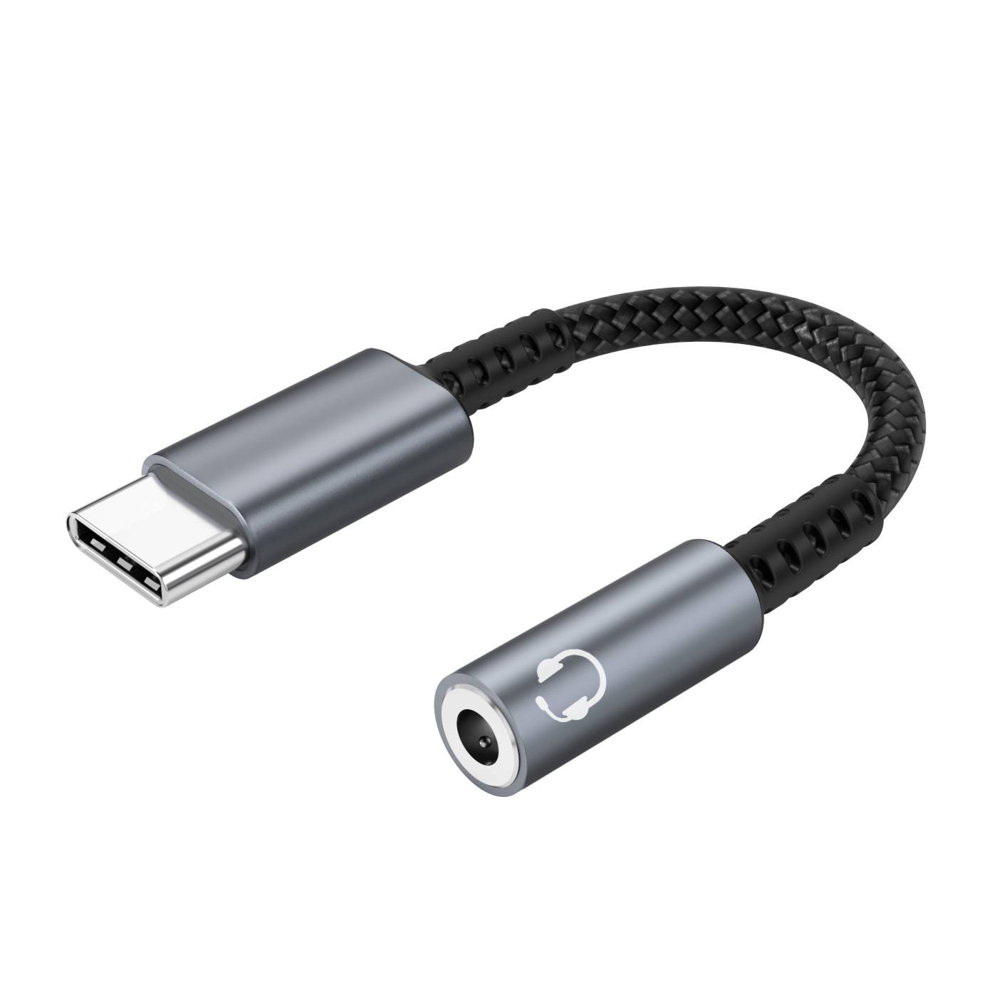 USB-C zu 3,5 mm Adapter für Kopfhörer Grey