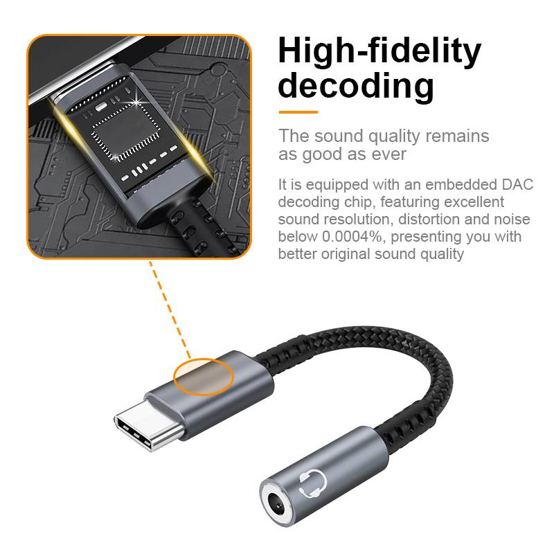 USB-C zu 3,5 mm Adapter für Kopfhörer Grey