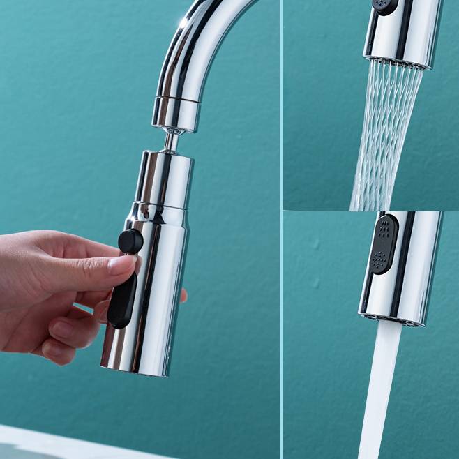 Sprühkopf für Küchenarmatur, 3 Positionen, 720° drehbar, Wasserhahnbrause Silver