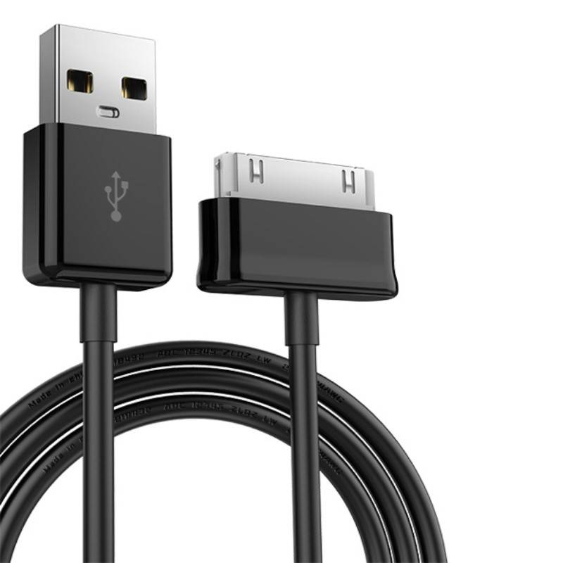 30-poliges USB-Kabel, Ladegerät/Datenkabel, kompatibel mit Samsung P1000/N8000/N8010 Black 1 m