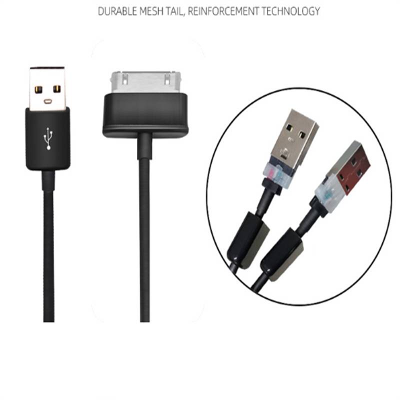 30-poliges USB-Kabel, Ladegerät/Datenkabel, kompatibel mit Samsung P1000/N8000/N8010 Black 1 m
