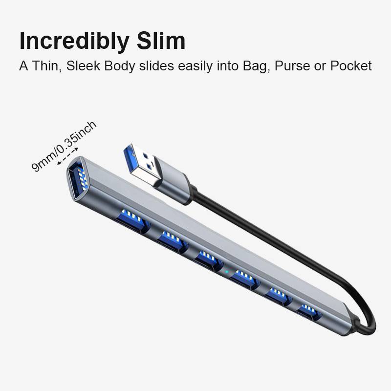 USB3.0 zu USB2.0/3.0 USB-Hub mit 7 Ports SilverGrey