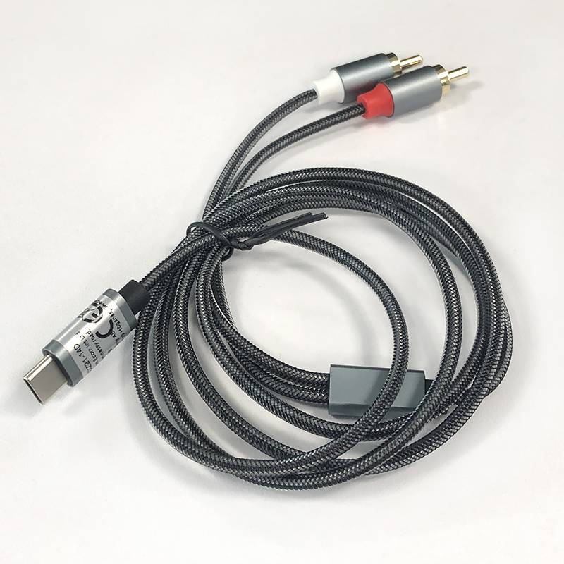 USB-C zu 2x Cinch Stereo Audiokabel Grey