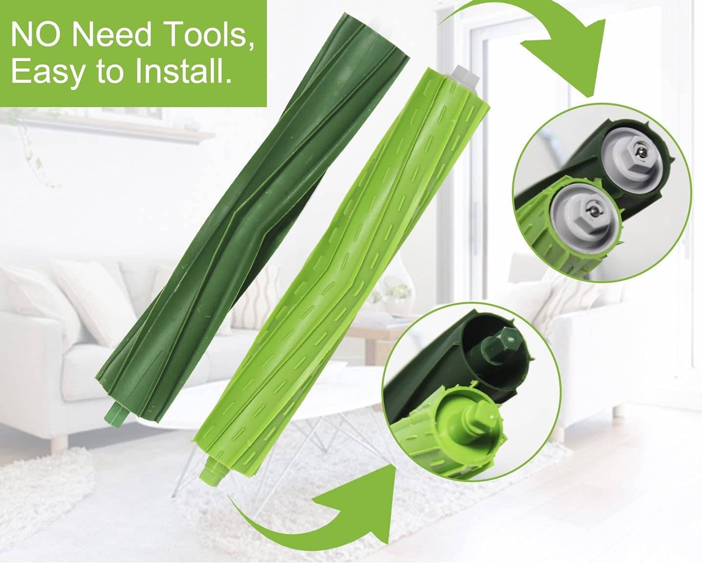 4er-Pack Gummibürste / Walzenbürste Green iRobot Roomba e/i/j series