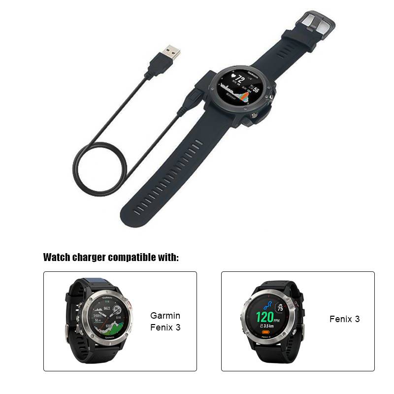 Ladegerät für Garmin Fenix 3 / Fenix 3 HR Sportuhr Black