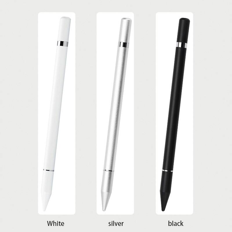 Stylus Stift mit Schreibfunktion, 2 in 1 Eingabestift, Kapazitive Disc-Spitze, kompatibel mit allen Touchscreens (Weiß) 1 Packung