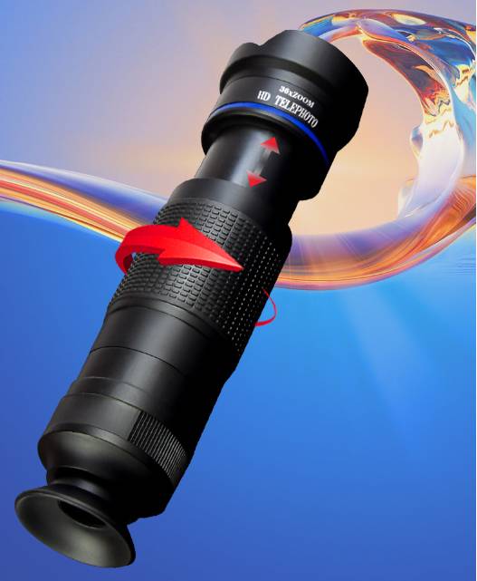 36X HD-Teleobjektiv für Handy Black