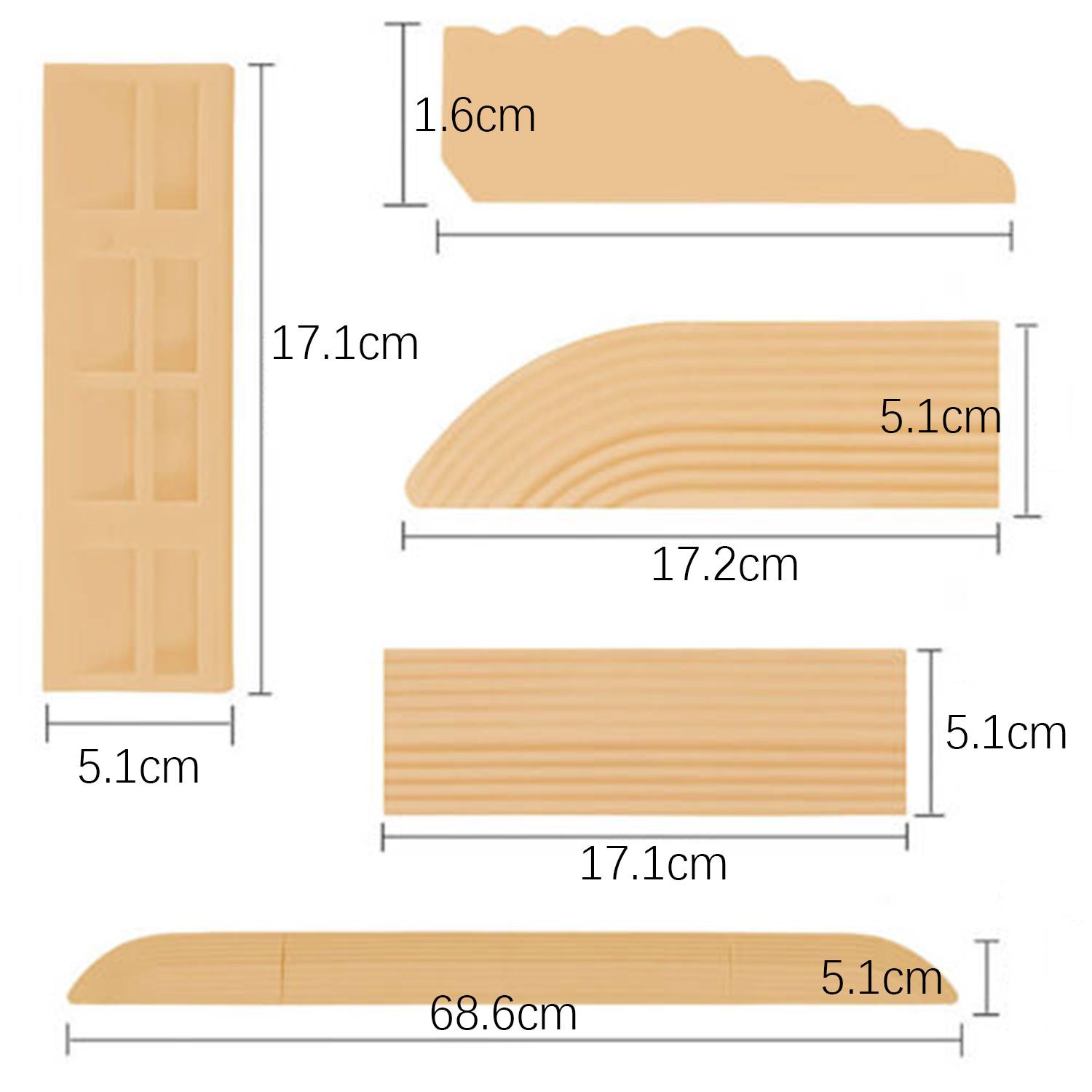 Schwellenrampe/Türschwellenrampen für Saugroboter 1 Satz Beige