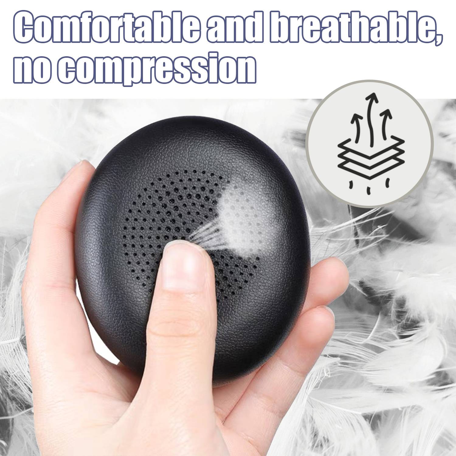 Ohrpolster für Jabra Elite 45H / Jabra Evolve2 65 Kopfhörer Ersatzpolster 1 Paar Black Jabra Elite 45H / Jabra Evolve2 65