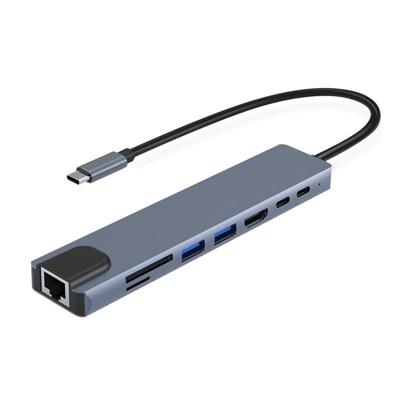 8-Port-USB-C-Hub Grey