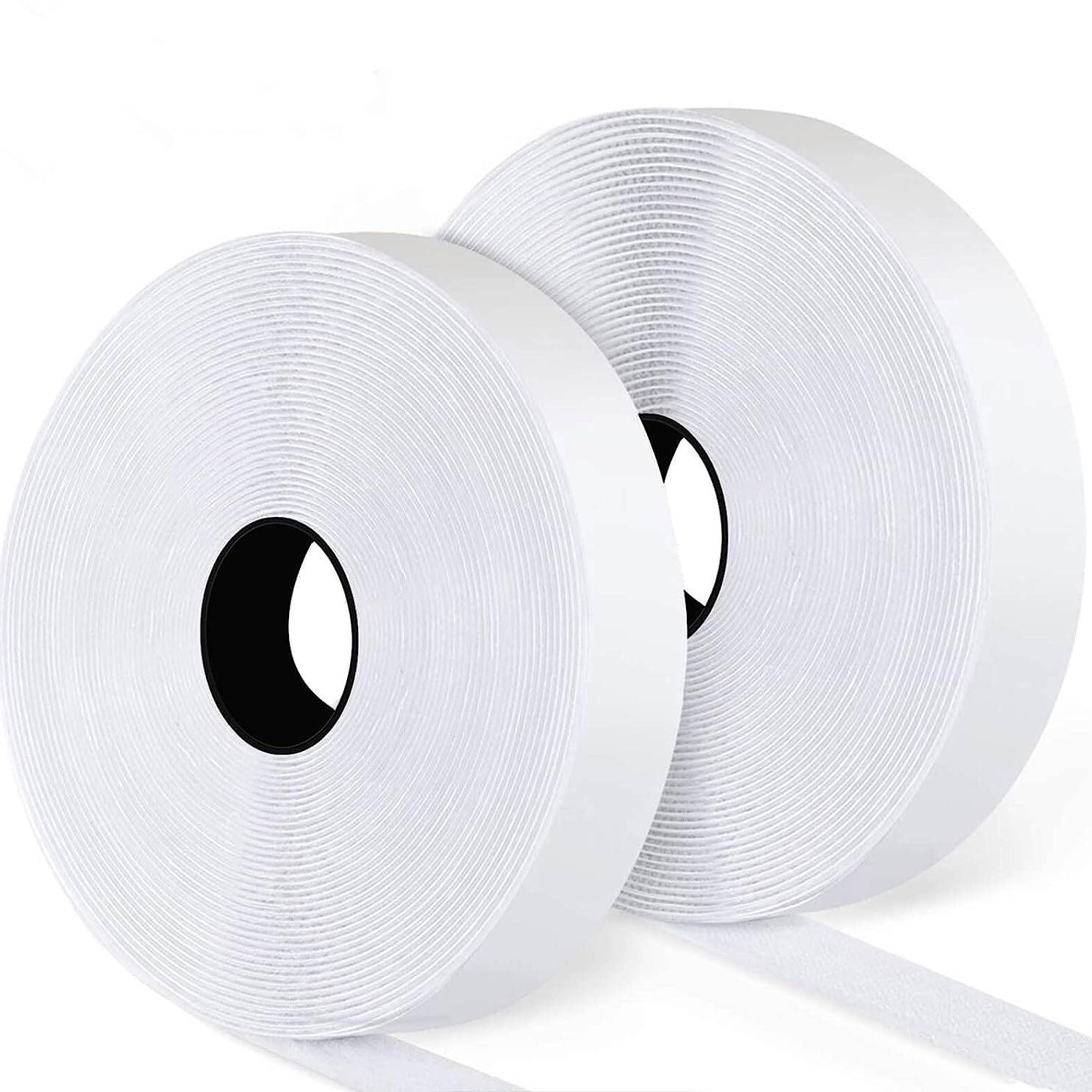 Klettband mit selbstklebendem Klebeband White 2 cm / 8 m