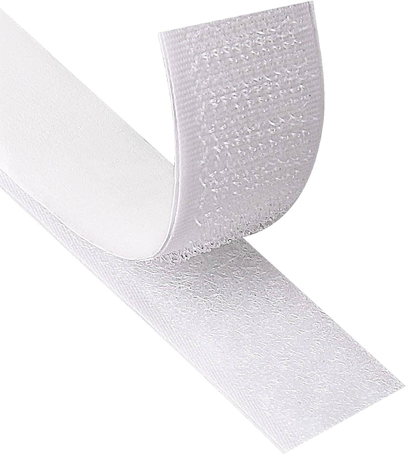 Klettband mit selbstklebendem Klebeband White 2 cm / 8 m