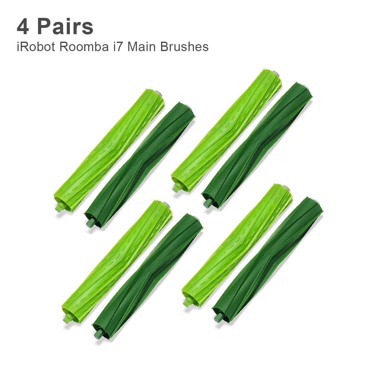Kopfbürsten/Gummibürsten für iRobot Roomba i7, 4 Paar Green