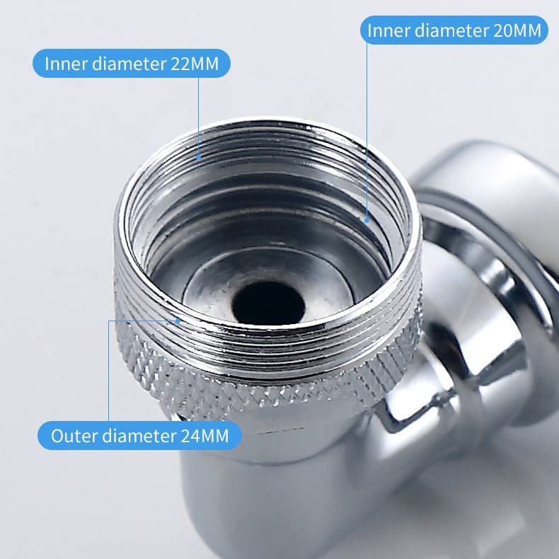 1080º schwenkbarer Wasserhahn-Extender - 2 Wasserauslässe Silver