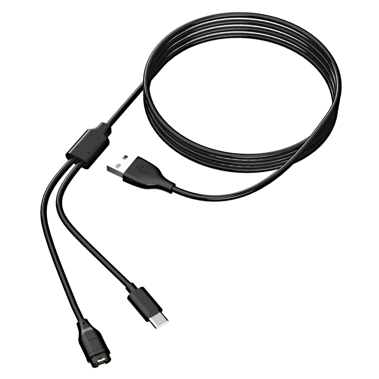 2-in-1-Ladegerät für USB-C-Handy und Sportuhr Black