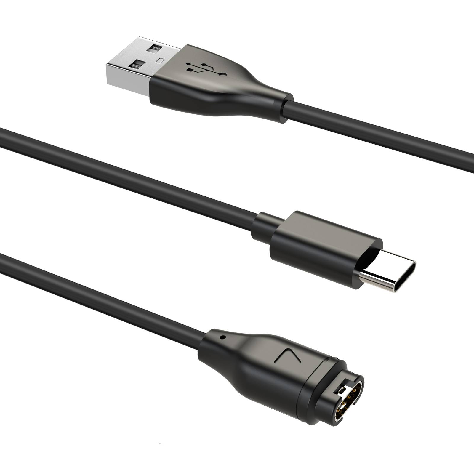 2-in-1-Ladegerät für USB-C-Handy und Sportuhr Black