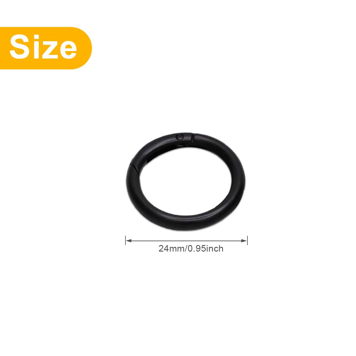 Rundkarabiner / öffnungsbare Ringe 15er-Pack Black