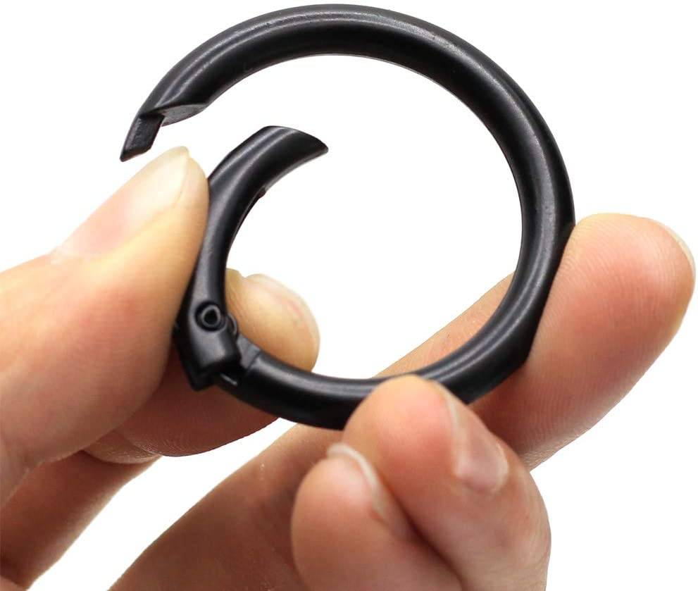 Rundkarabiner / öffnungsbare Ringe 15er-Pack Black
