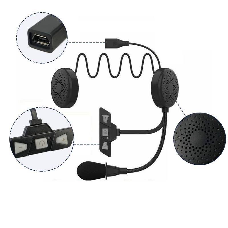 Motorradhelm-Headset Bluetooth 5.2 Black