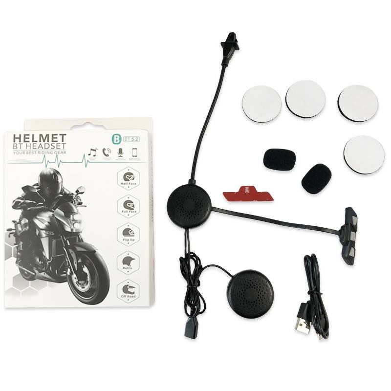 Motorradhelm-Headset Bluetooth 5.2 Black