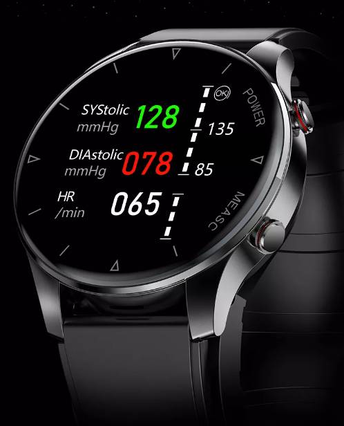 Smartwatch mit Blutsauerstoff- und Blutdruckmessung Black