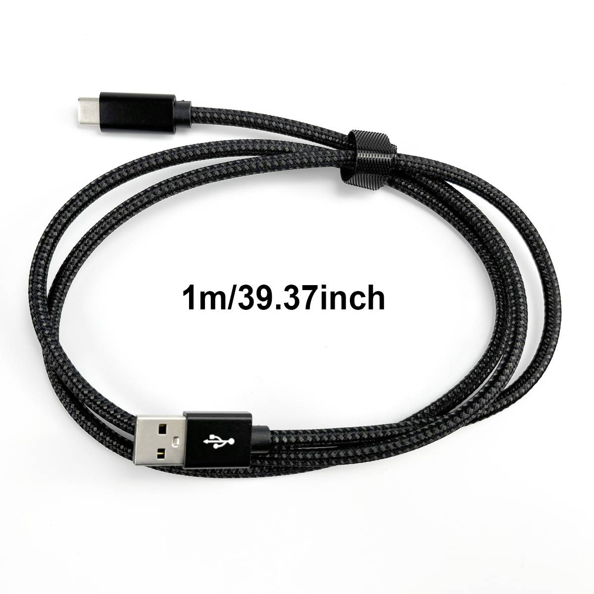 USB-A 2.0-zu-USB-C-Kabel mit 3A-Schnellladung Black 1 m