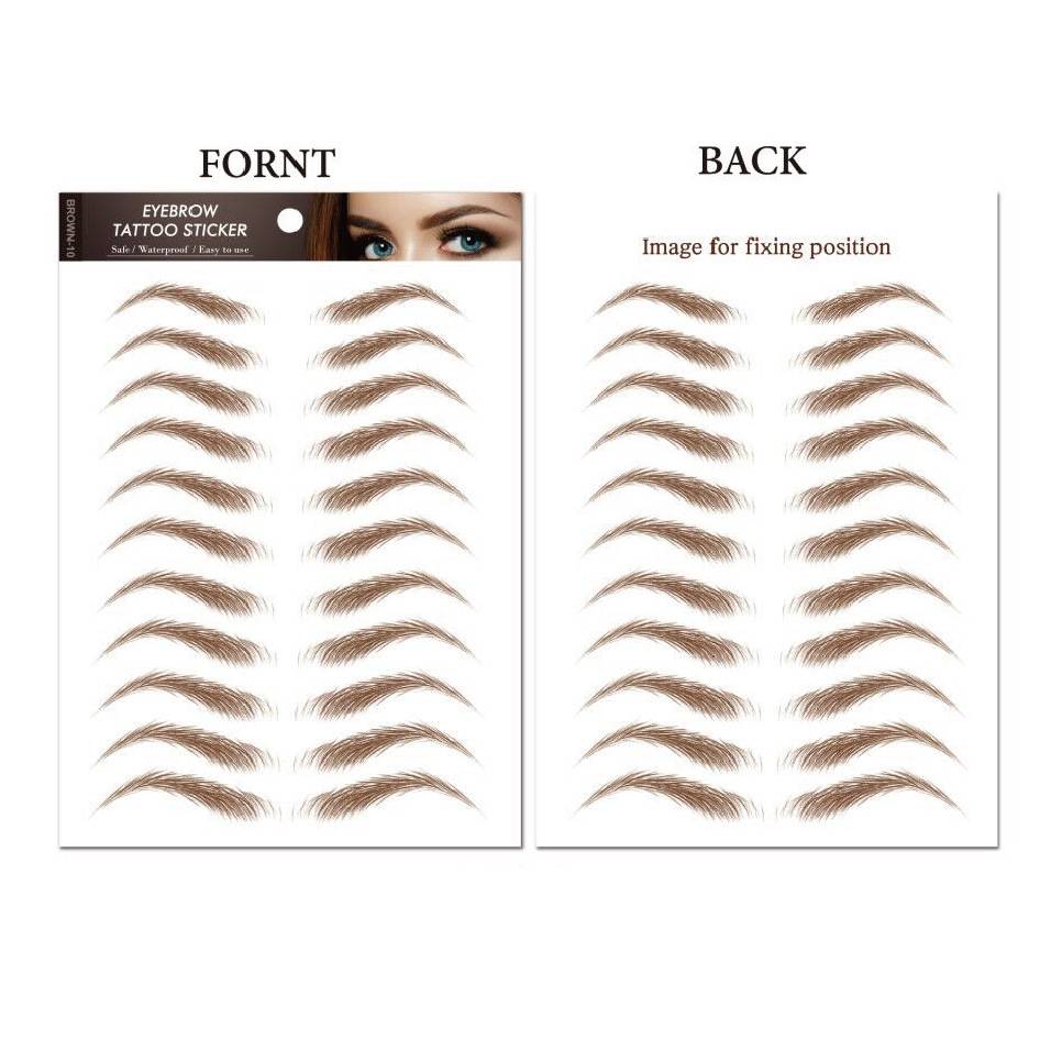Augenbrauen Tattoo Aufkleber, 11 Paar Brown