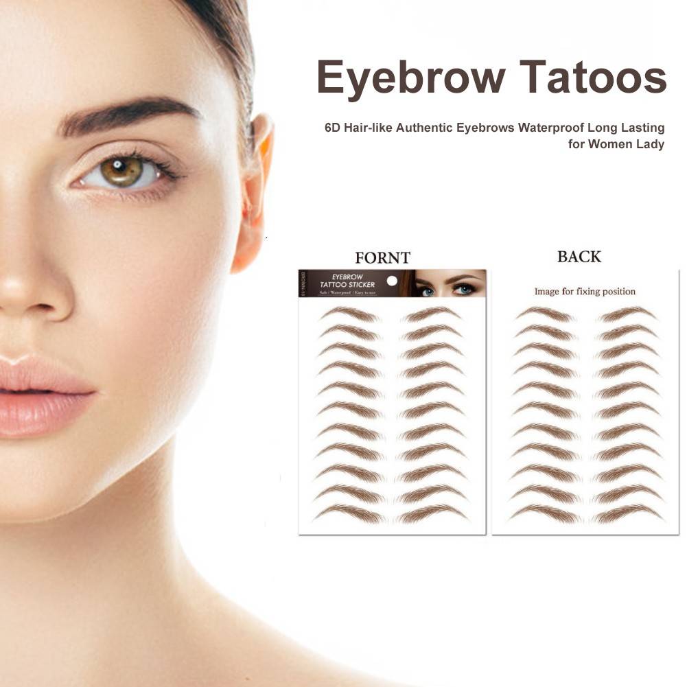 Augenbrauen Tattoo Aufkleber, 11 Paar Brown