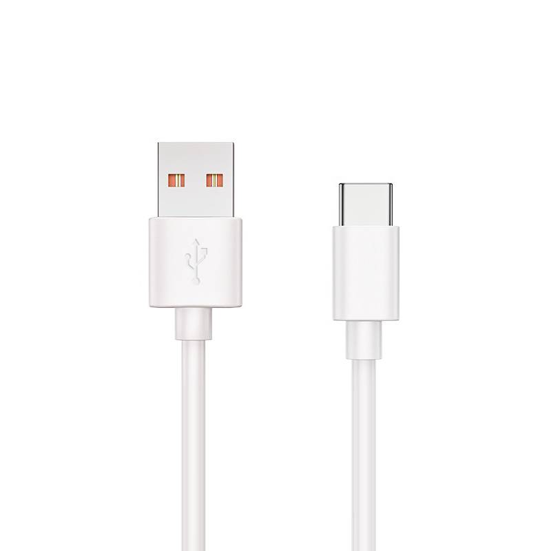 66W 6A Superschnelles USB-C-Ladekabel, Kompatibel mit Huawei, Xiaomi White 1 m