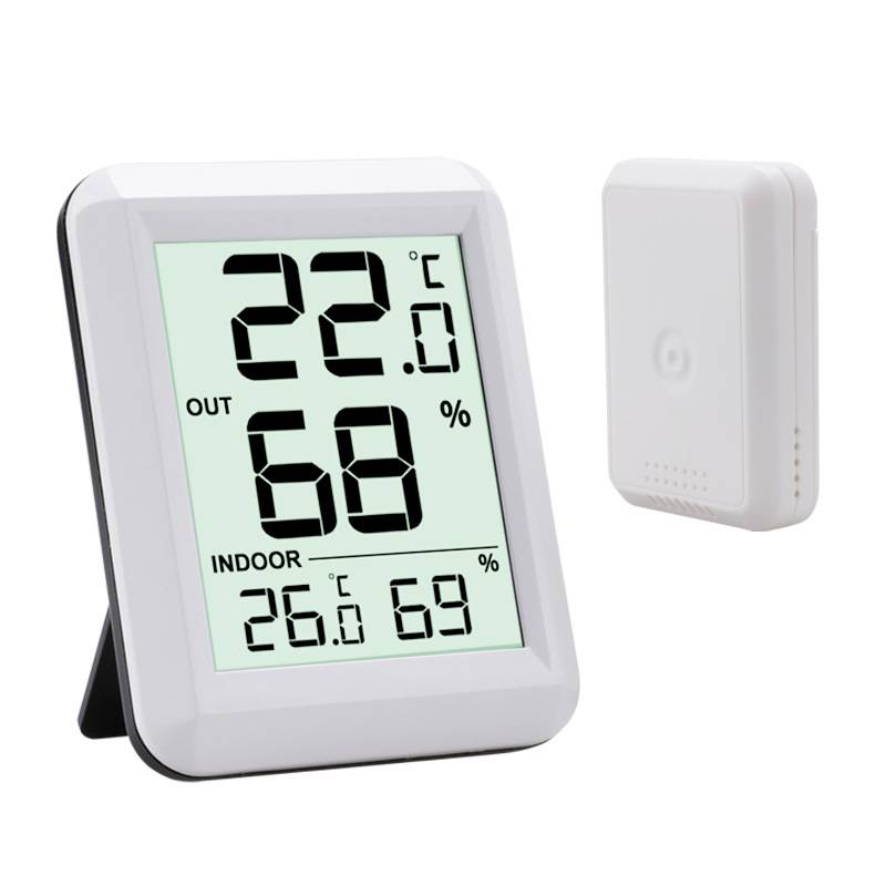 Kabelloses Thermometer und Hygrometer für Innen und Außen White