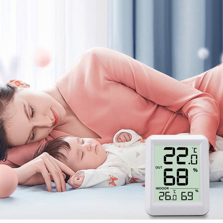 Kabelloses Thermometer und Hygrometer für Innen und Außen White