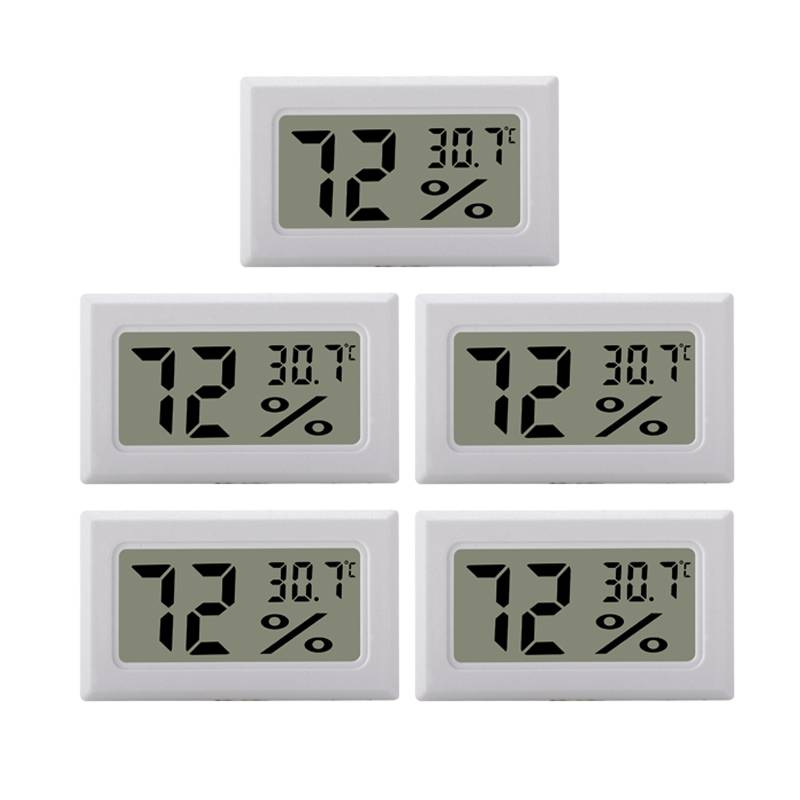 Mini-Digital-Hygrometer / Thermometer 5er-Pack White