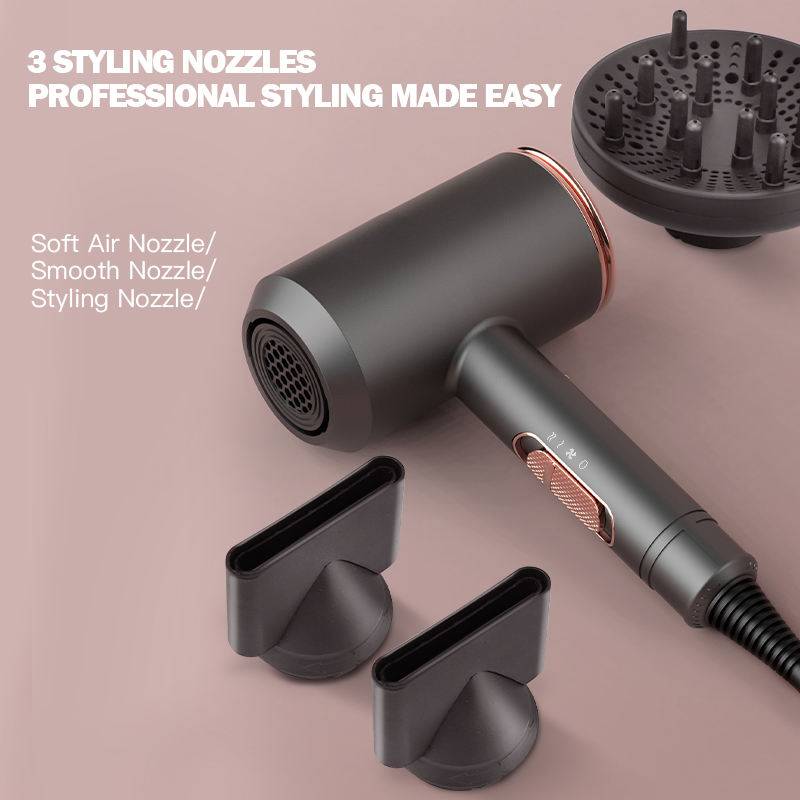 Haartrockner mit Diffusor und Konzentrator 5 Stufen Black