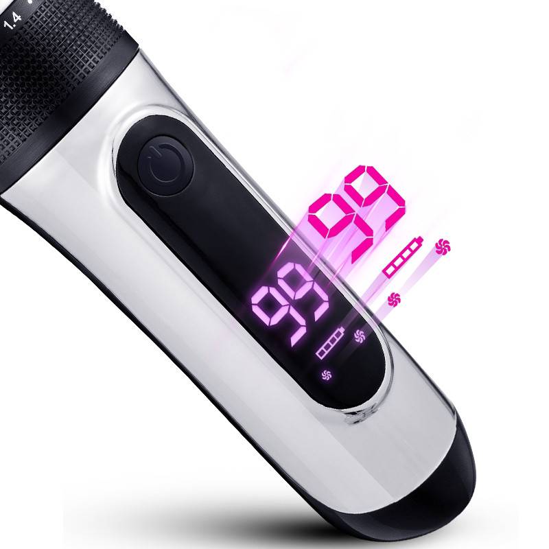 Haarschneidemaschine mit LCD-Display und Zubehör Silver