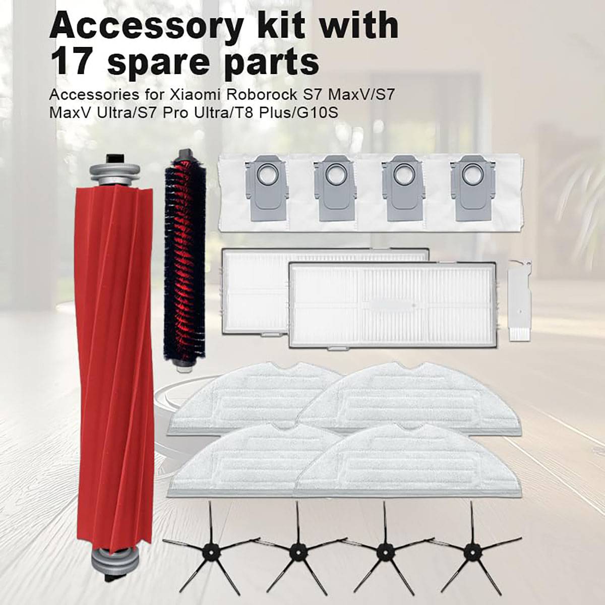 Zubehör 17 Teile Xiaomi Roborock S7 MaxV / S7 MaxV Ultra / S7 Pro Ultra / T8 Plus / G10S