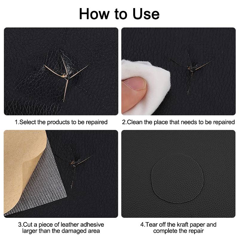 5-teiliges Lederreparaturband, selbstklebendes Lederreparaturpflaster DarkBrown