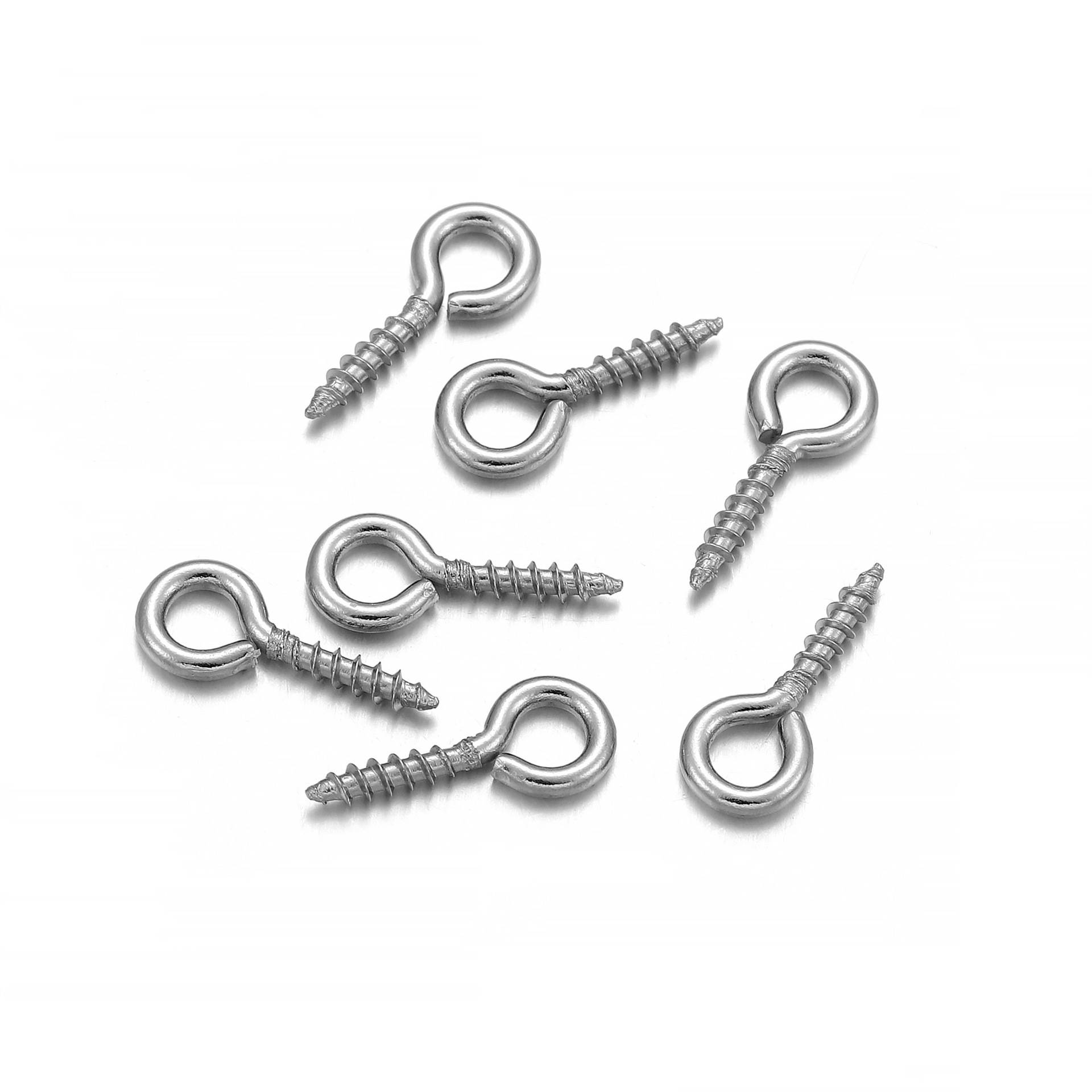 Schrauben mit Ösen, 200er-Pack Silver