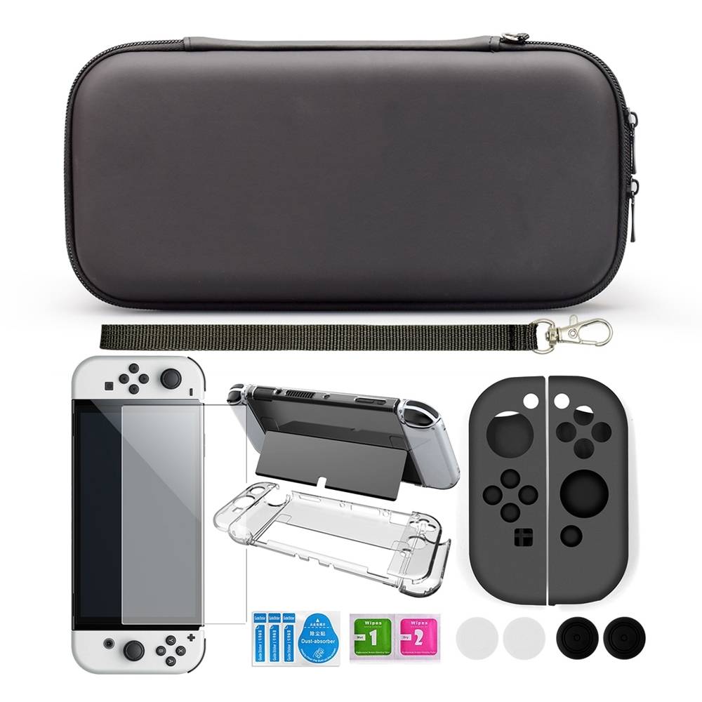 Nintendo Switch OLED Etui mit Zubehör 9-teilig Black