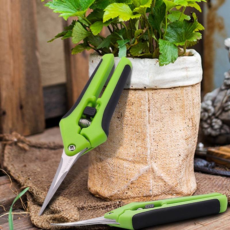 Gartenschere mit scharfen Edelstahlklingen, Sicherheitsverschluss und rutschhemmendem Griff