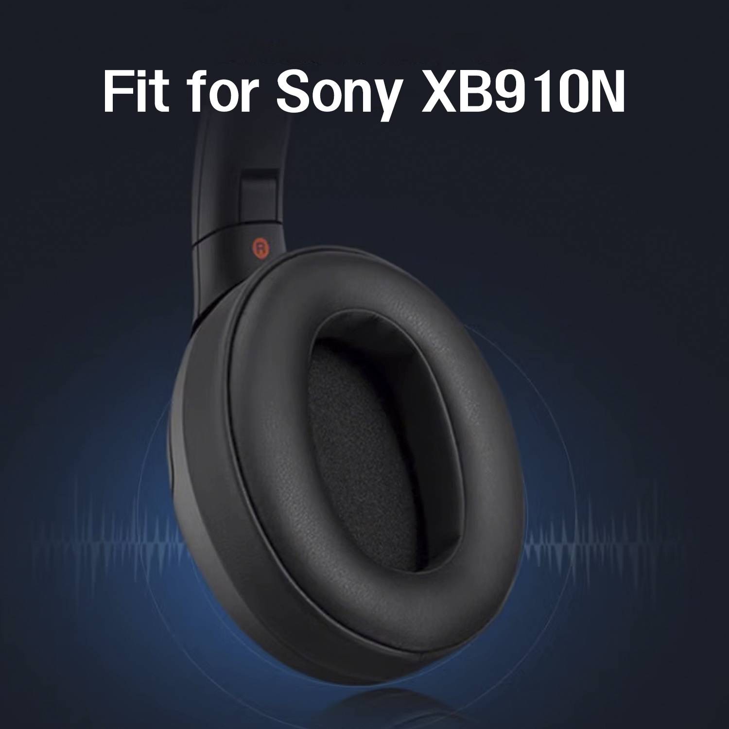 Ohrpolster Kunstleder für Sony XB910N Ersatzkopfhörer Ersatzkissen 1 Paar Black